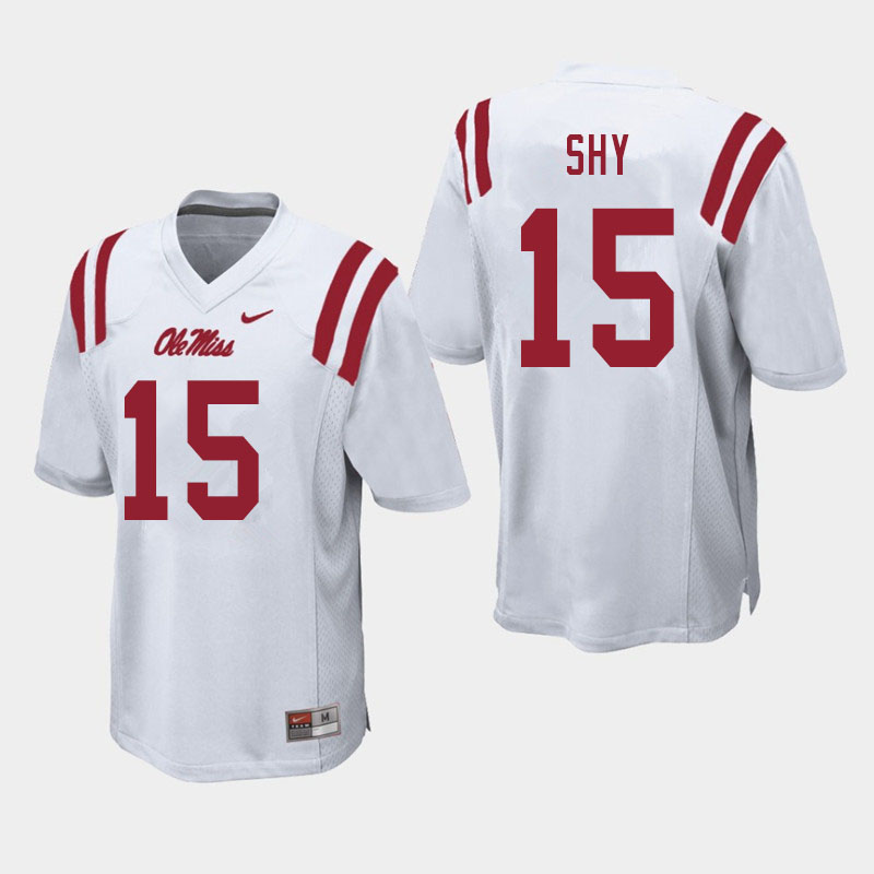 Men #15 Sellers Shy Ole Miss Rebels College Football Jerseys Sale-White